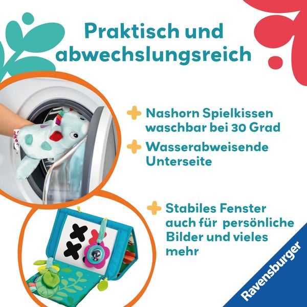 Produktbild: Ravensburger 4866 - play+ Nashorn Spielkissen (für die Bauchlage)