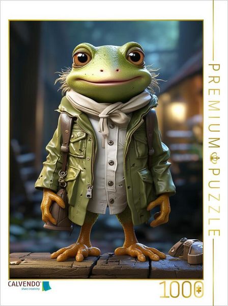 Produktbild: CALVENDO Puzzle Frosch Hugo | 1000 Teile Lege-Gr&ouml;&szlig;e 64x48cm Foto-Puzzle f&uuml;r gl&uuml;ckliche Stunden