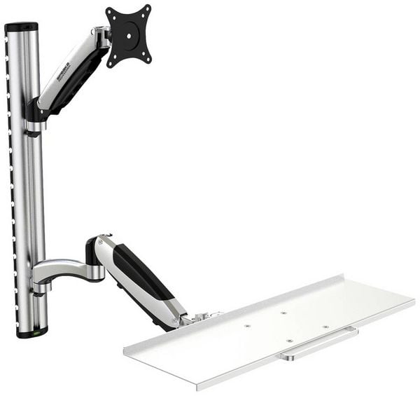 Produktbild: SpeaKa Professional SP-MM-730 Monitor-Wandhalterung 1 Display(s) 43,2cm (17") - 68,6cm (27") Schwarz/Silber H&ouml;henverstellbar