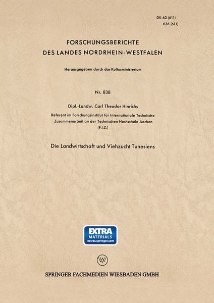 Produktbild: Die Landwirtschaft und Viehzucht Tunesiens