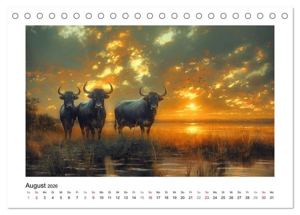 Produktbild: Wilde Rinder (Tischkalender 2026 DIN A5 quer), CALVENDO Monatskalender