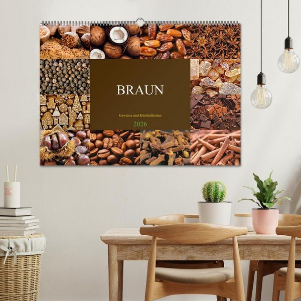 Produktbild: BRAUN - Gew&uuml;rze und K&ouml;stlichkeiten (Wandkalender 2026 DIN A2 quer), CALVENDO Monatskalender
