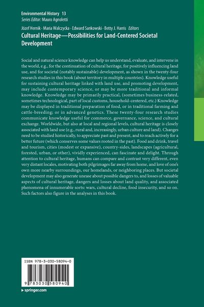 Produktbild: Cultural Heritage&mdash;Possibilities for Land-Centered Societal Development