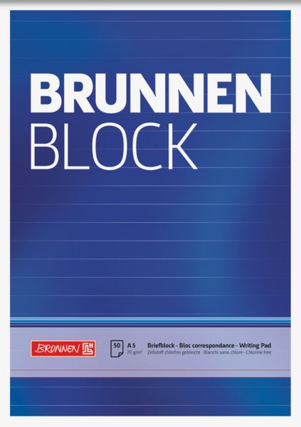 Produktbild: Brunnen Briefblock A5 70g lin.