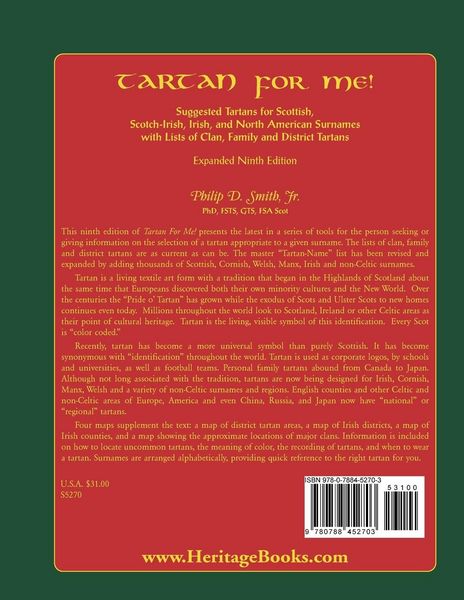 Produktbild: Tartan for Me! Suggested Tartans for Scottish, Scotch-Irish, Irish, and North American Surnames with Lists of Clan, Family, and District Tartans. Expa