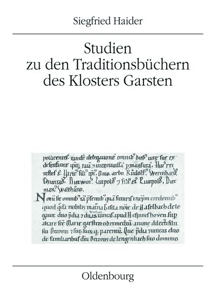 Produktbild: Studien zu den Traditionsb&uuml;chern des Klosters Garsten