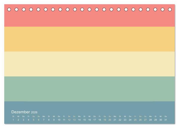 Produktbild: 70er Jahre Bastelkalender - DIY Kreativ-Kalender zum Selbstgestalten (Tischkalender 2026 DIN A5 quer), CALVENDO Monatskalender