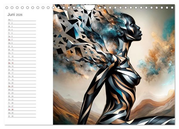 Produktbild: Tarnung und Illusion KI-Kunstvolle Verschmelzung von K&ouml;rper und Umgebung (Wandkalender 2026 DIN A4 quer), CALVENDO Monatskalender