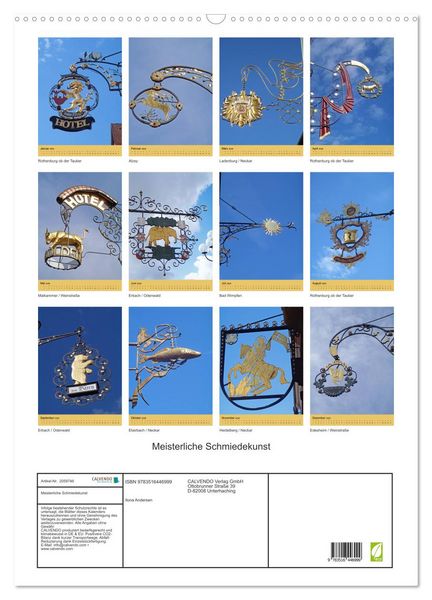 Produktbild: Meisterliche Schmiedekunst (Wandkalender 2026 DIN A2 hoch), CALVENDO Monatskalender