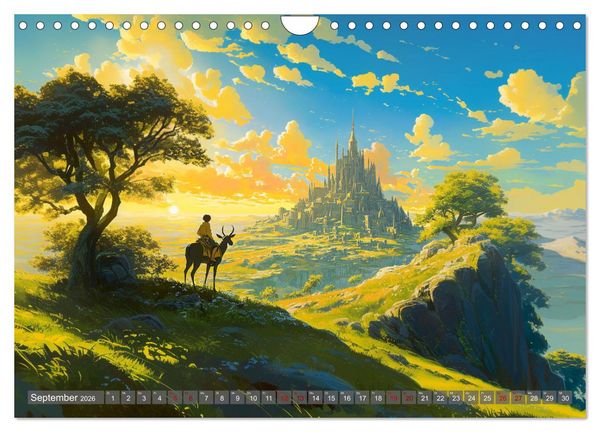 Produktbild: Spaziergang durch Anime Welten (Wandkalender 2026 DIN A4 quer), CALVENDO Monatskalender