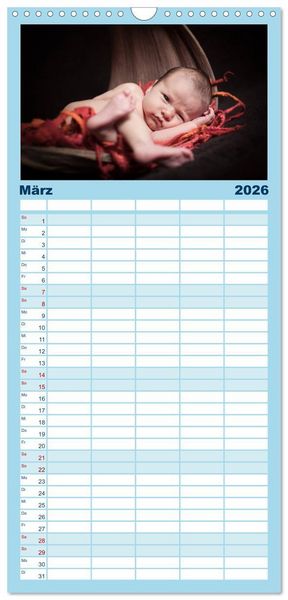 Produktbild: Familienplaner 2026 - Baby - s&uuml;&szlig;e Tr&auml;ume mit 5 Spalten (Wandkalender, 21 x 45 cm) CALVENDO