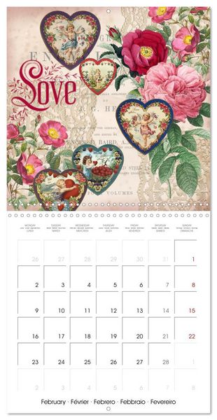 Produktbild: The Magical Roses Collages with roses from Pierre Joseph Redout&eacute; (Wall Calendar 2026 12 &times; 12 Inch) CALVENDO 12 Month Wall Calendar