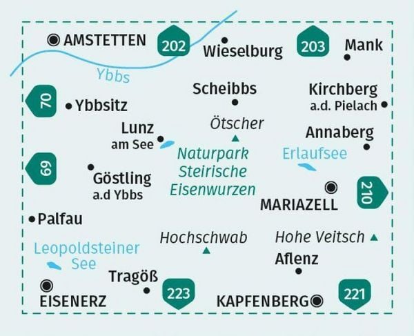 Produktbild: KOMPASS Wanderkarte 212 Hochschwab, Mariazell, Eisenwurzen 1:50.000