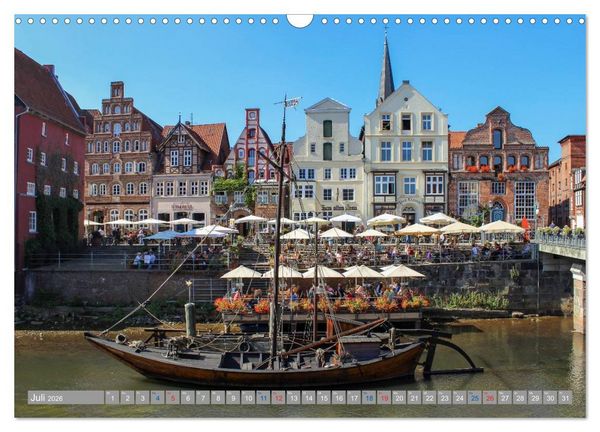 Produktbild: L&uuml;neburg - Eine mittelalterliche und romantische Hansestadt (Wandkalender 2026 DIN A3 quer), CALVENDO Monatskalender