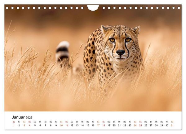 Produktbild: Geparden - Eleganz auf vier Pfoten (Wandkalender 2026 DIN A4 quer), CALVENDO Monatskalender