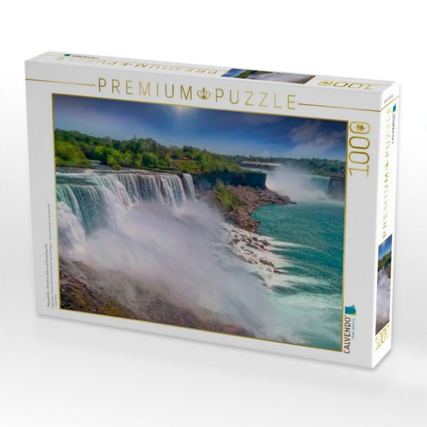 Produktbild: CALVENDO Puzzle Niagaraf&auml;lle - American Falls und Horseshoe Fall | 1000 Teile Lege-Gr&ouml;&szlig;e 64x48cm Foto-Puzzle f&uuml;r gl&uuml;ckliche Stunden