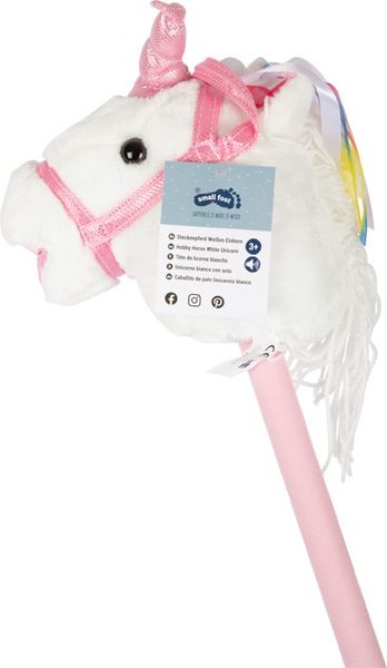 Produktbild: Small foot 10279 - Steckenpferd Wei&szlig;es Einhorn, mit Ger&auml;usch-Funktion, wei&szlig;/rosa, L&auml;nge: 90cm