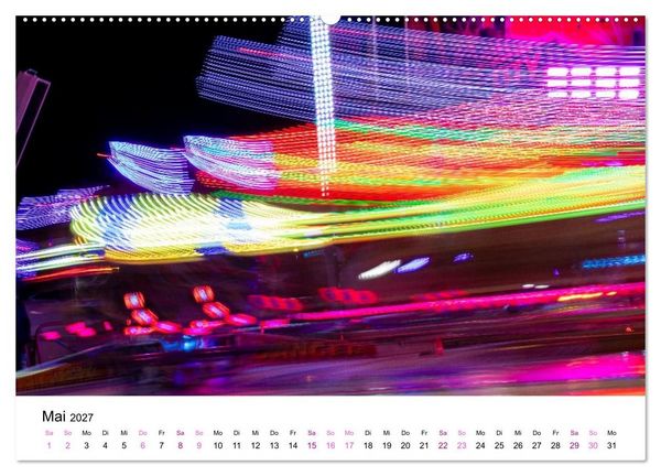 Produktbild: Lichter des Jahrmarkts in Langzeitbelichtung (hochwertiger Premium Wandkalender 2027 DIN A2 quer), Kunstdruck in Hochglanz