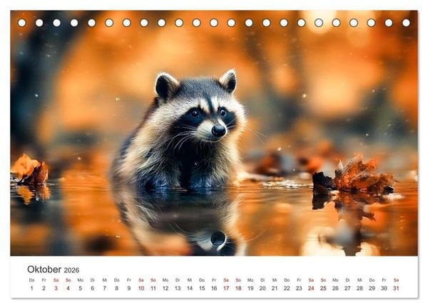 Produktbild: Frech, flauschig, fantastisch - Der Waschb&auml;ren-Kalender (Tischkalender 2026 DIN A5 quer), CALVENDO Monatskalender