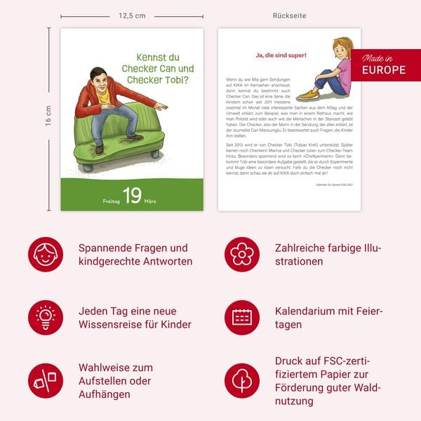 Produktbild: Kalender f&uuml;r clevere Kids Tagesabrei&szlig;kalender 2027