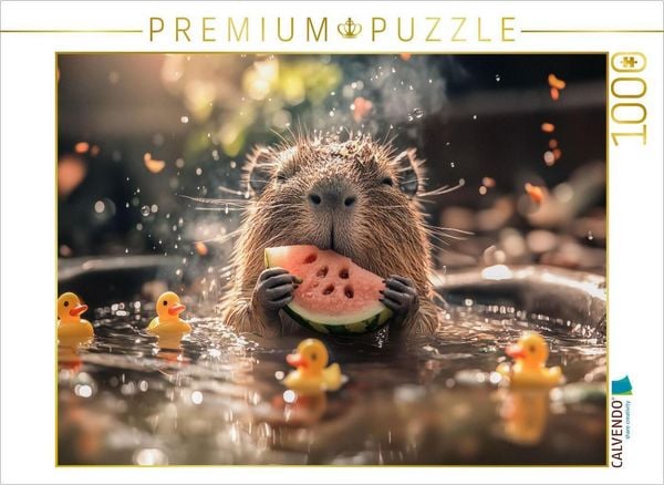 Produktbild: CALVENDO Puzzle Capybaras sind wie Kalender ohne Montag | 1000 Teile Lege-Gr&ouml;&szlig;e 64x48cm Foto-Puzzle f&uuml;r gl&uuml;ckliche Stunden