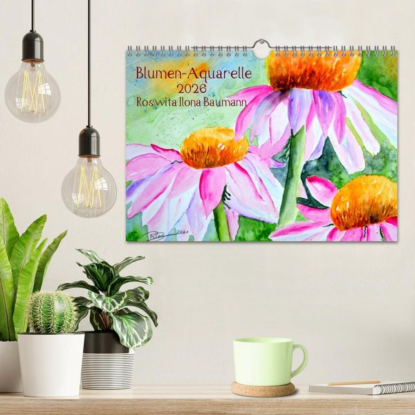 Produktbild: Blumen-Aquarelle (Wandkalender 2026 DIN A4 quer), CALVENDO Monatskalender