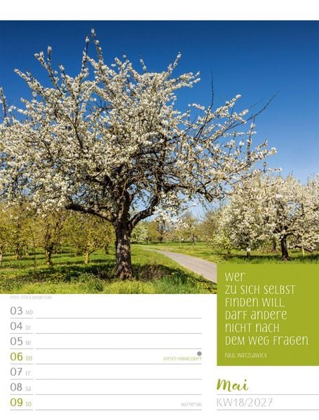 Produktbild: Augenblicke der Achtsamkeit Wochenplaner Kalender 2027