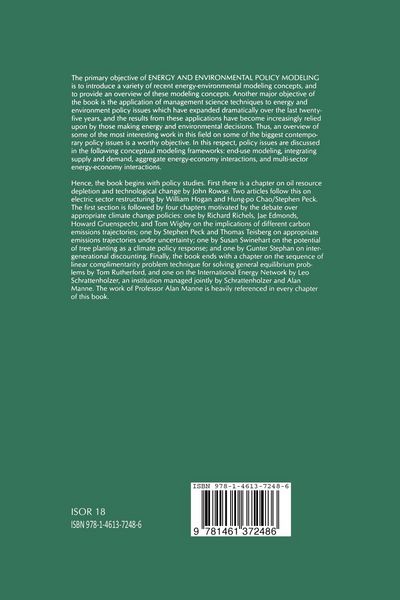 Produktbild: Energy and Environmental Policy Modeling