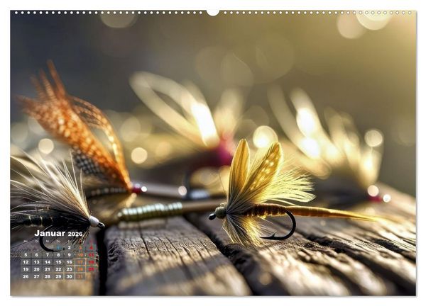 Produktbild: Meisterwerke - K&uuml;nstliche Fliegen (Wandkalender 2026 DIN A2 quer), CALVENDO Monatskalender