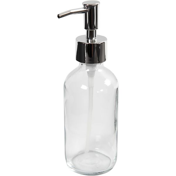 Produktbild: Creativ Company Seifenspender, H 19,3 cm, D 6,3 cm, 230 ml, Transparent, 1 Stk