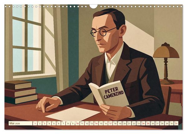 Produktbild: Hermann Hesse. Sein Leben, seine Werke (Wandkalender 2026 DIN A3 quer), CALVENDO Monatskalender