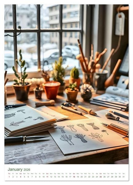 Produktbild: Peace in urban oases - Snapshots between concrete and blossom (Wall Calendar 2026 DIN A3 portrait), CALVENDO 12 Month Wall Calendar