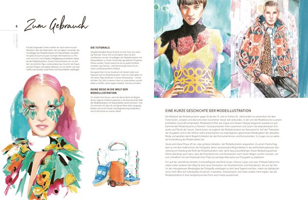 Produktbild: Watercolor Fashion Illustration. Schritt f&uuml;r Schritt zur perfekten Modeillustrationen mit Wasserfarben.