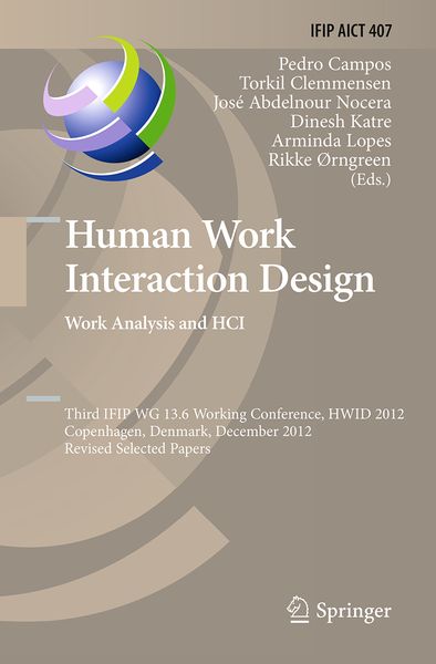 Produktbild: Human Work Interaction Design. Work Analysis and HCI