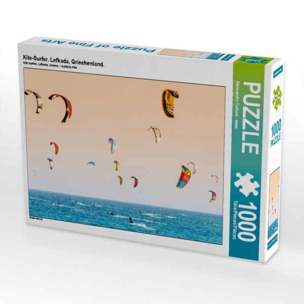 Produktbild: CALVENDO Puzzle Kite-Surfer. Lefkada, Griechenland. | 1000 Teile Lege-Gr&ouml;&szlig;e 64x48cm Foto-Puzzle f&uuml;r gl&uuml;ckliche Stunden
