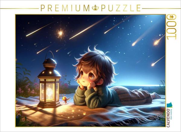 Produktbild: CALVENDO Puzzle W&uuml;nsche unter dem Sternenhimmel: Eine magische Sommernacht | 1000 Teile Lege-Gr&ouml;&szlig;e 64x48cm Foto-Puzzle f&uuml;r gl&uuml;ckliche Stunden