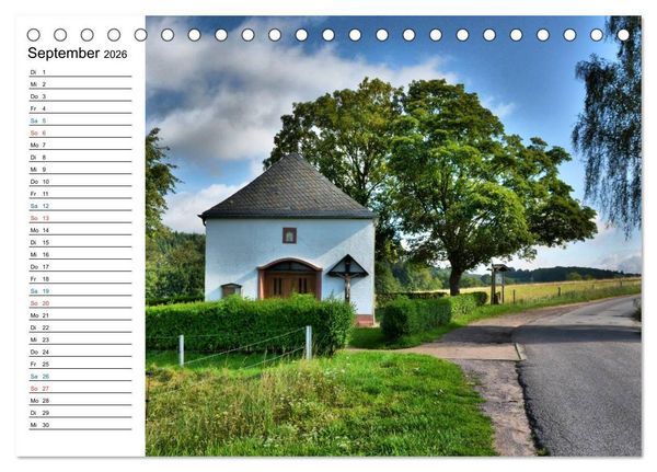 Produktbild: Sa(ar)krale Baukunst - Kapellen im Saarland (Tischkalender 2026 DIN A5 quer), CALVENDO Monatskalender