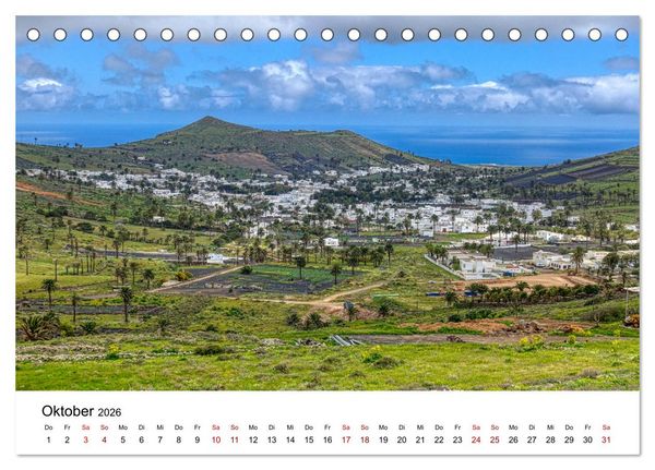 Produktbild: Lanzarote - Insel der spektakul&auml;ren Landschaften (Tischkalender 2026 DIN A5 quer), CALVENDO Monatskalender