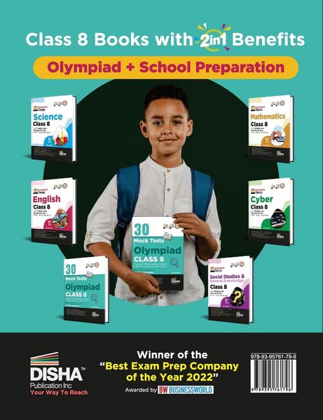 Produktbild: 30 Mock Test Series for Olympiads Class 8 Science, Mathematics, English, Logical Reasoning, GK/ Social & Cyber 2nd Edition
