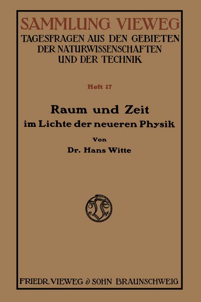 Produktbild: Raum und Zeit im Lichte der neueren Physik
