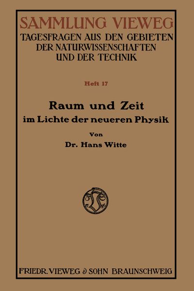 Produktbild: Raum und Zeit im Lichte der neueren Physik