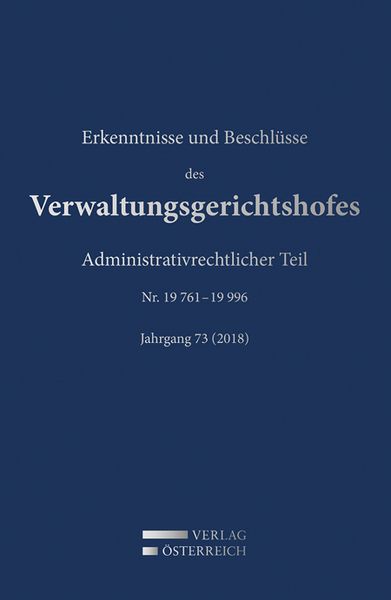 Produktbild: Erkenntnisse und Beschl&uuml;sse des Verwaltungsgerichtshofes
