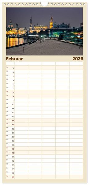 Produktbild: Familienplaner 2026 - Barockstadt Dresden mit 5 Spalten (Wandkalender, 21 x 45 cm) CALVENDO