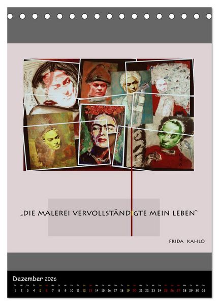 Produktbild: Frida Kahlo - Zitate im Dialog (Tischkalender 2026 DIN A5 hoch), CALVENDO Monatskalender