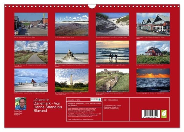 Produktbild: J&uuml;tland in D&auml;nemark - Von Henne Strand bis Blavand (Wandkalender 2027 DIN A3 quer), CALVENDO Monatskalender