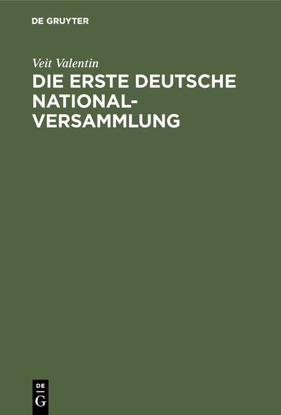 Produktbild: Die erste deutsche Nationalversammlung