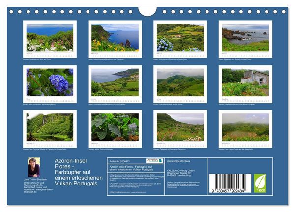 Produktbild: Azoren-Insel Flores - Farbtupfer auf einem erloschenen Vulkan Portugals (Wandkalender 2026 DIN A4 quer), CALVENDO Monatskalender