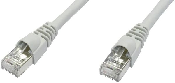 Telegärtner 100008990 RJ45 Netzwerkkabel, Patchkabel CAT 6a S/FTP 10.00m Weiß Flammwidrig, mit Rastnasenschutz, Flammwid