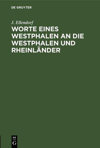 Produktbild: Worte eines Westphalen an die Westphalen und Rheinl&auml;nder