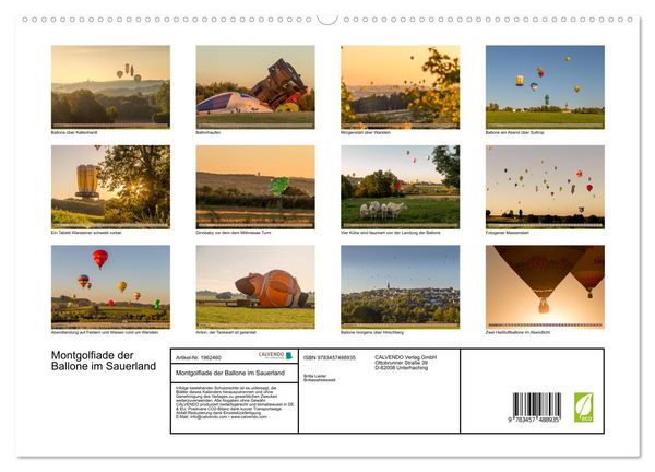 Produktbild: Montgolfiade der Ballone im Sauerland (hochwertiger Premium Wandkalender 2026 DIN A2 quer), Kunstdruck in Hochglanz
